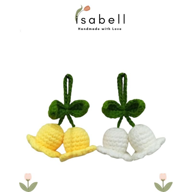 isabell - crochet flower lily of the valley keychain