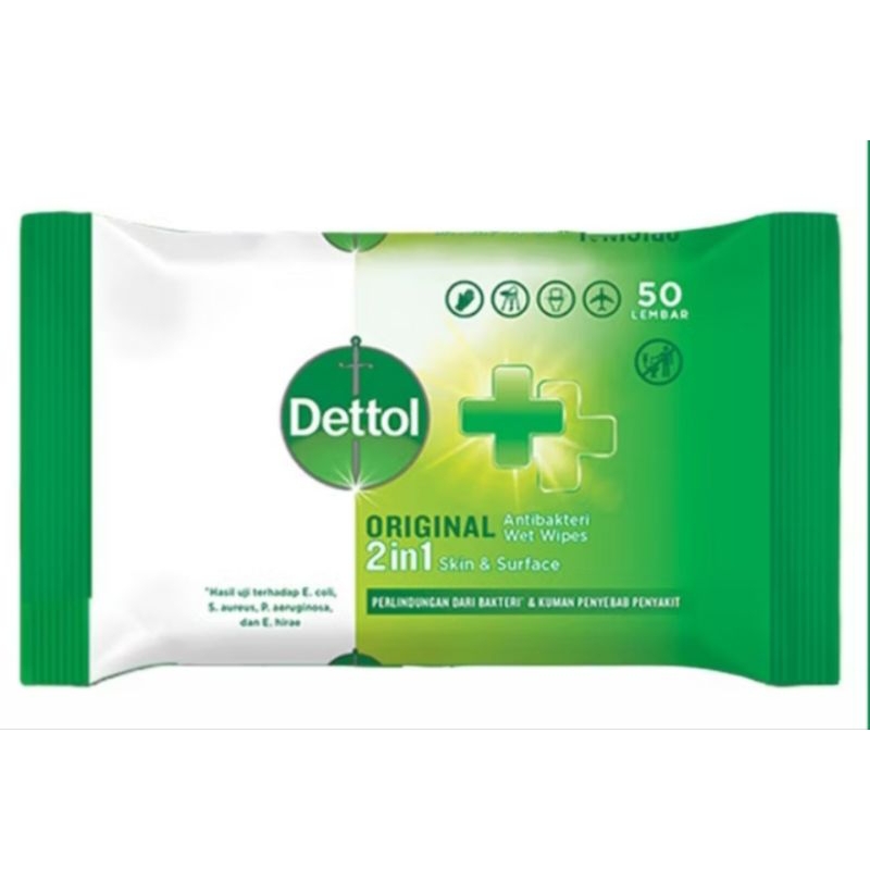 Dettol wipes/dettol tisu basah 50 lembar