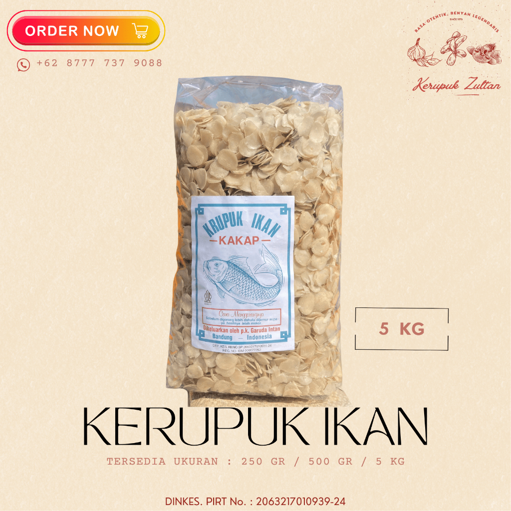 

Kerupuk Ikan Mentah 5kg (GROSIR) - Kerupuk Zultan