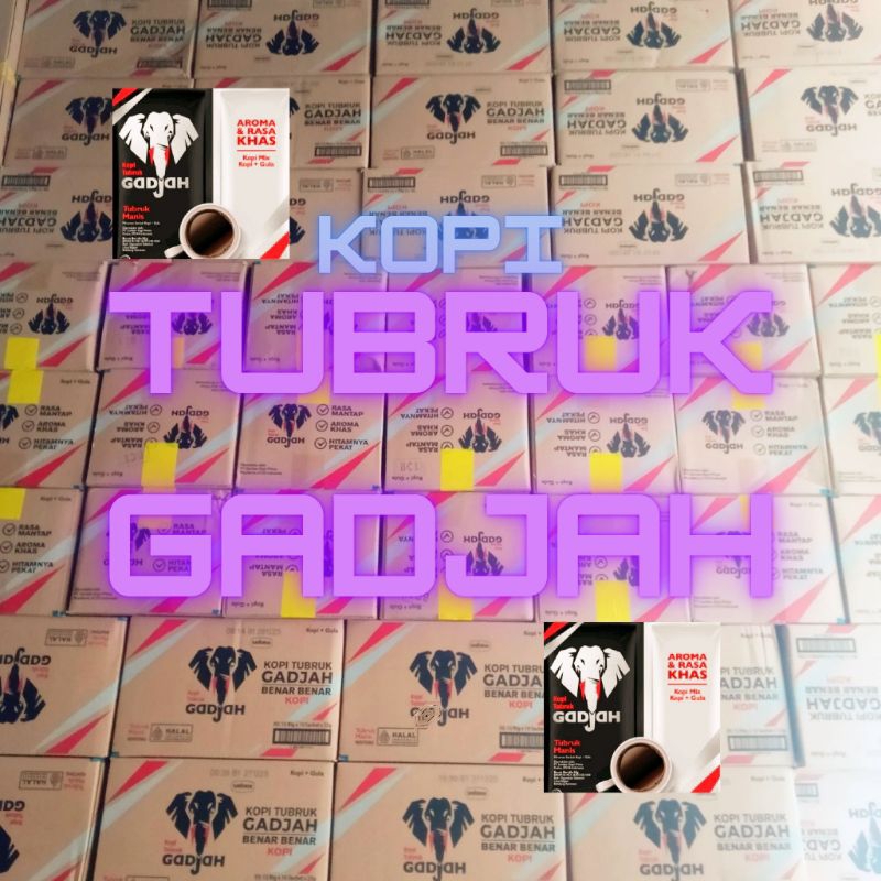 

Kopi Tubruk Gadjah 1dus 12renceng Isi 120sachet x 23gr
