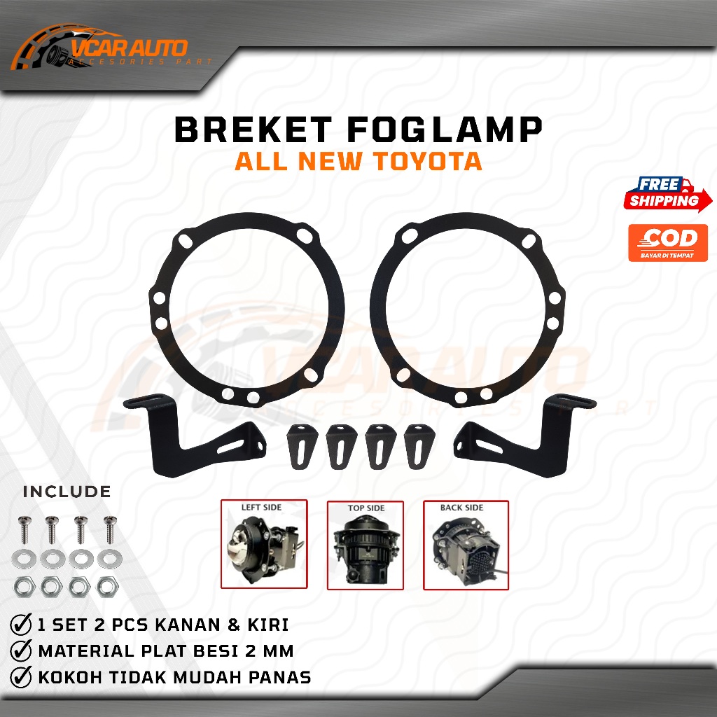 BRACKET BREKET LAMPU FOGLAMP BILED AVANZA PNP RAIZE CALYA AGYA ALL NEW RUSH DUDUKAN LAMPU MOBIL BILE