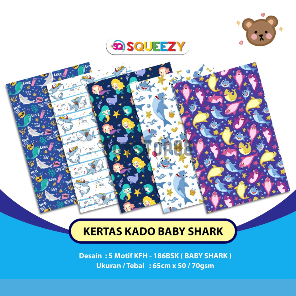 

Kertas Kado Squeezy 10 Lembar 1 Tema / Kertas Bungkus Kado Fancy / Gift Paper Lucu