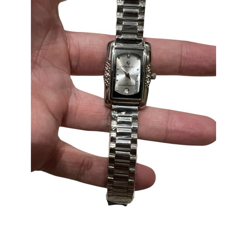 JAM TANGAN WANITA CHARLIE JILL kotak silver ORIGINAL 1000% GARANSI MESIN 6 bulan