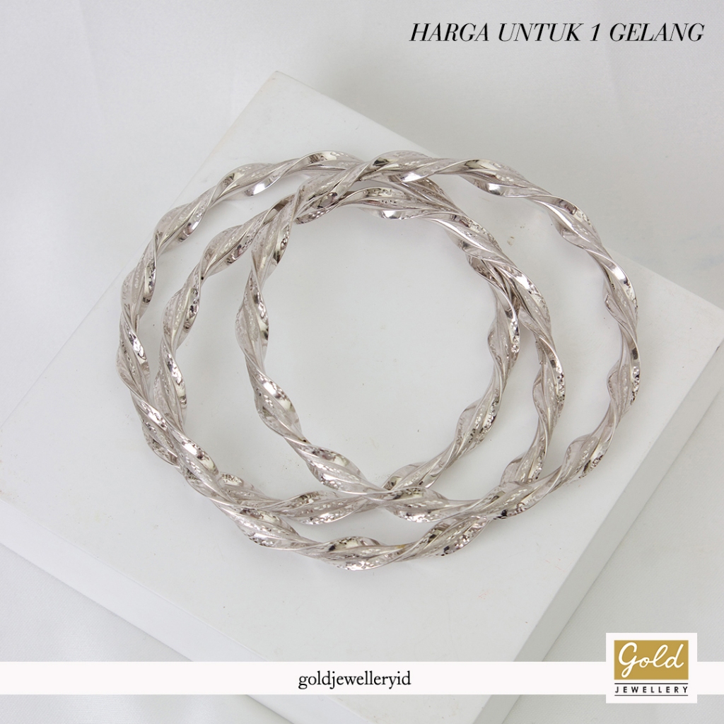 Gelang emas putih 750 17k - model keroncong ombak - PGL18122100