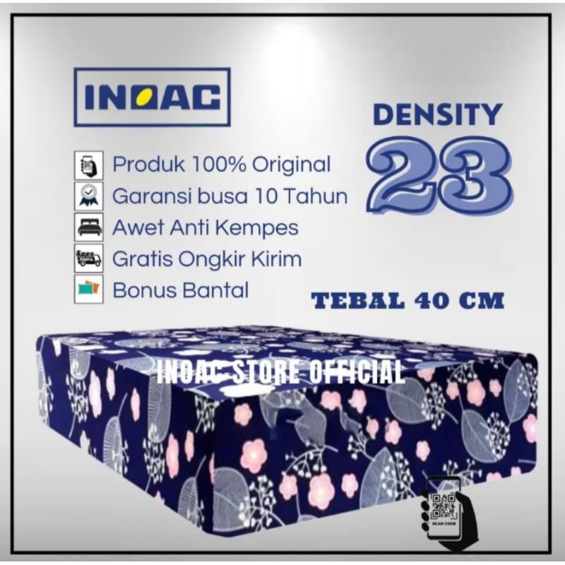 Kasur busa INOAC EON D23 No 1 Tebal 40 cm Garansi busa 10 Tahun Original Awet Anti kempes
