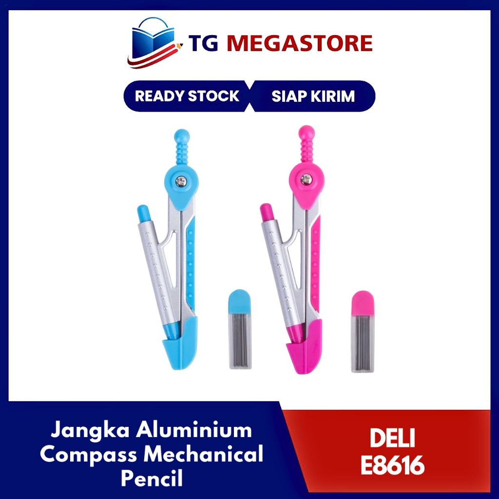 

Deli Jangka Aluminium Compass Mechanical Pencil - E8616