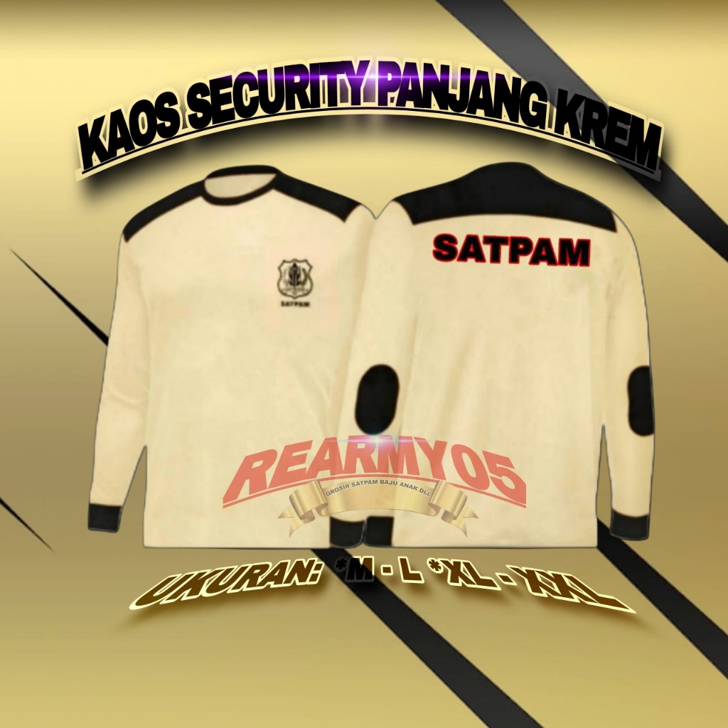KAOS PDL LAPANGAN PANJANG SATPAM KREM/KAOS PDL PANJANG KREM SATPAM