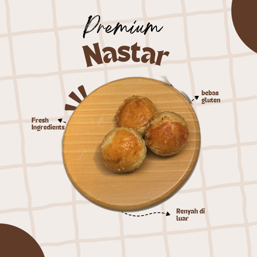 

Nastar Premium Gluten-Free Renyah di Luar, Lumer di Dalam 100% Butter Murni, Non Pengawet & Margarin
