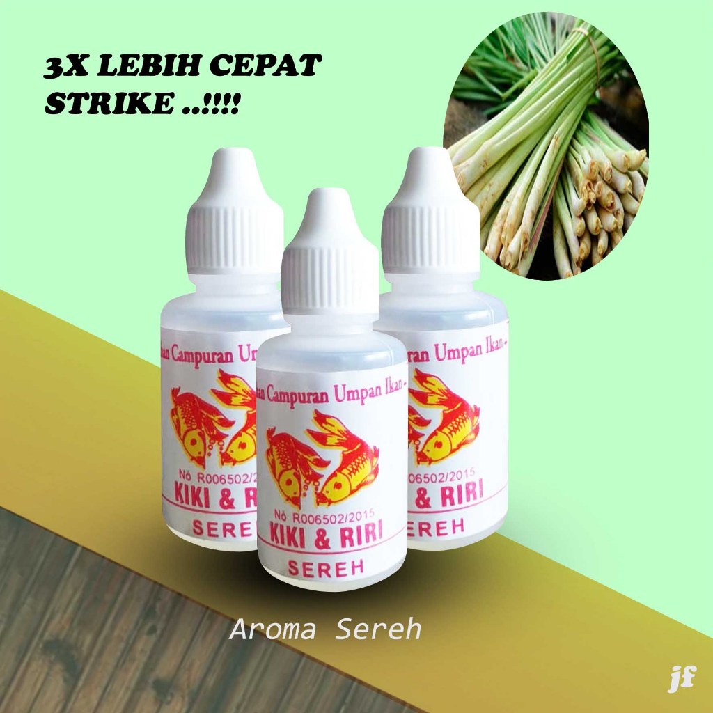 ESSEN MURNI AROMA SEREH /Essen Ikan Mas /Bawal /Campuran Umpan Gacor Esen Kiki & Riri 30 ml ( Sereh 