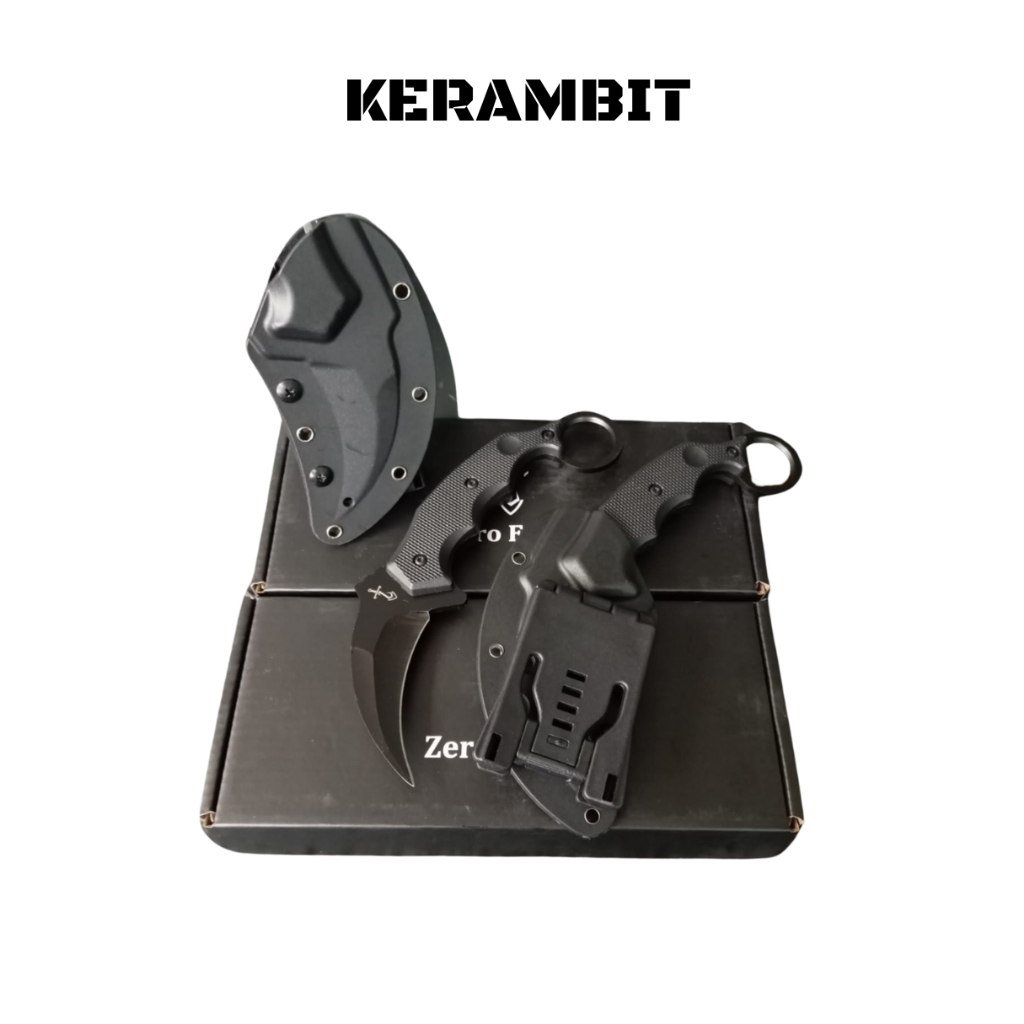 Zerro Error Cerambit Kydex Karambit Survival Kit Hitam