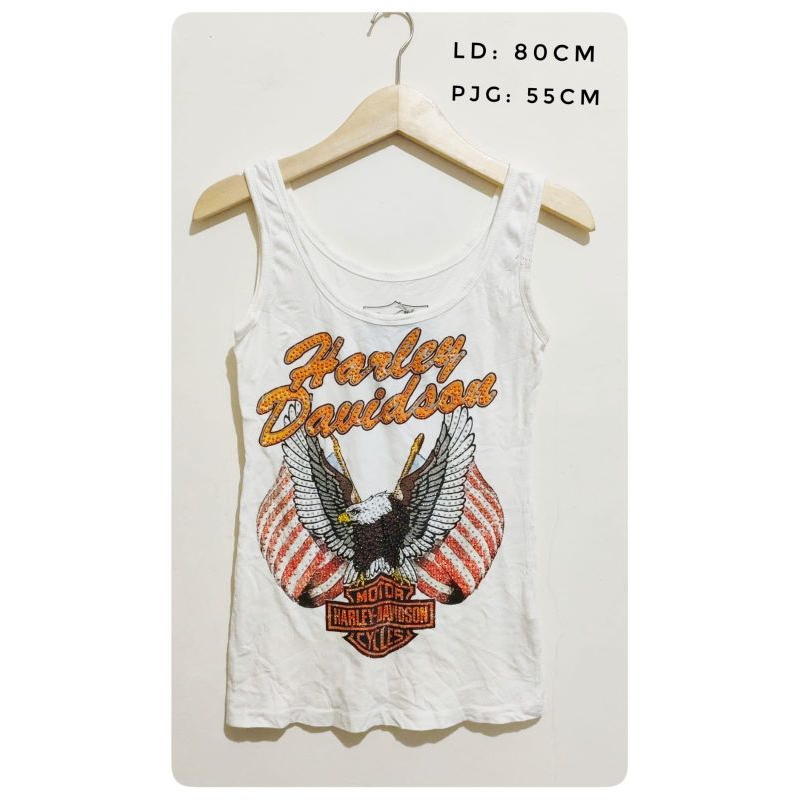 Preloved Kaos Tank Top Putih Branded