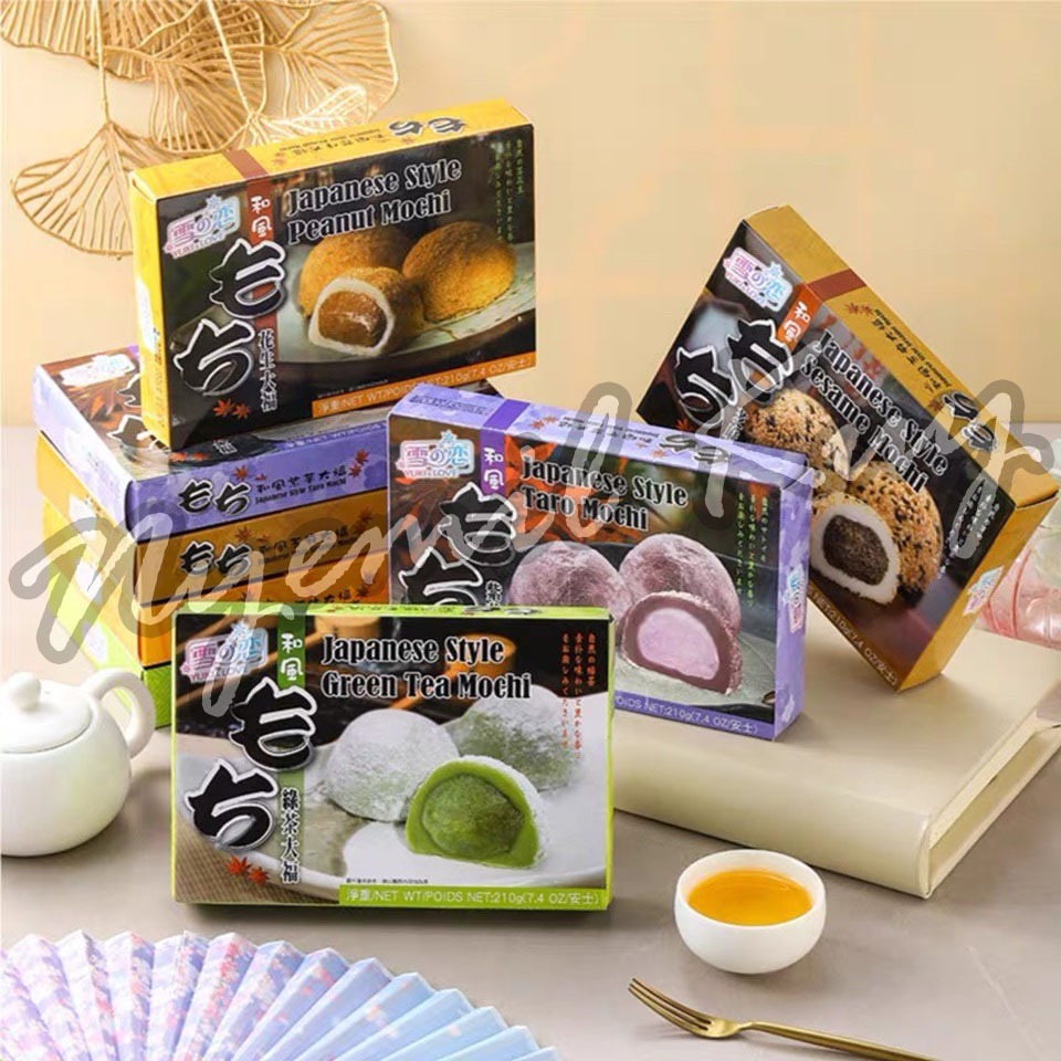 

Yuki Love Mochi Taiwan Mochi Brown Sugar Mochi Green Tea Mochi Peanut Mochi Red Bean Mochi Sesame Mochi Taro Mochi - Yuki & Love Japanese Style Mochi Taiwan - Kue Moci Aneka Rasa Teh Hijau Rasa Kacang Rasa Kacang Merah Rasa Wijen Rasa Wijen Rasa Taro 210g