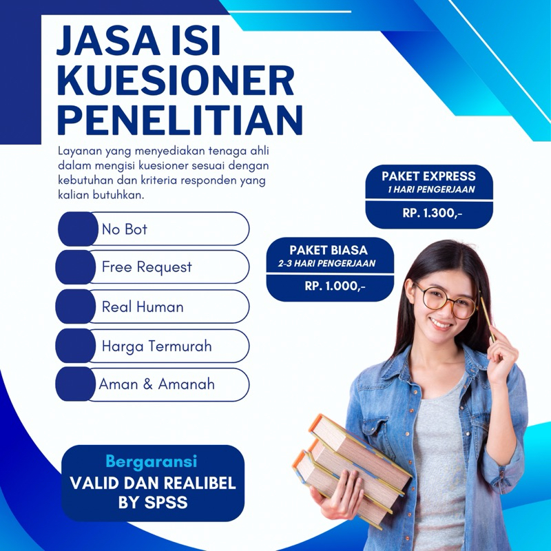 Jasa Isi Kuesioner Valid dan Realibel Spss/Kuisioner cari responden
