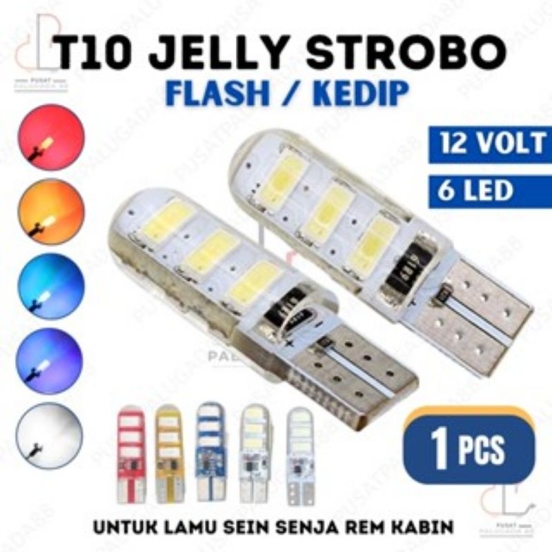 T10 Lampu Led Senja Kedip Diam Sein Motor Mobil 12Volt / Satuan