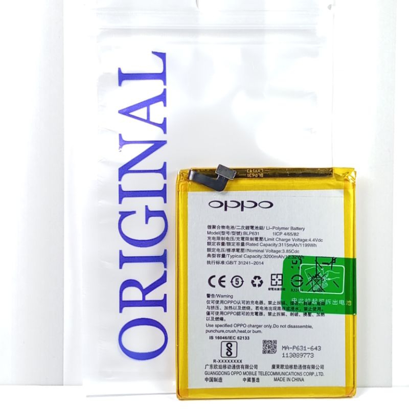BATERAI BATRE OPPO F5- F5 YOUTH - F5 PRO CPH1723 CPH1727 / F3 CPH1609 BLP631 BATRE BATERAI BERKUALIT