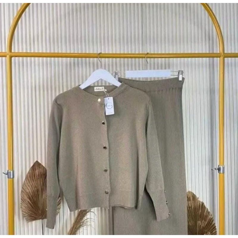 One Set Aira Cardigan & Rok rajut Wanita Premium-Stelan Wanita Terbaru