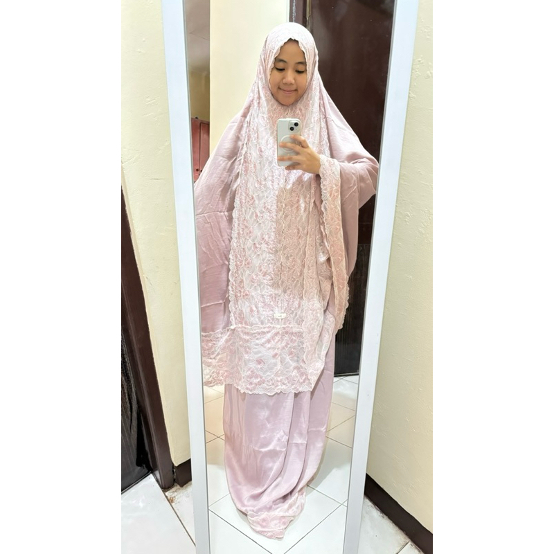 Mukena Santorini Silk Full Renda