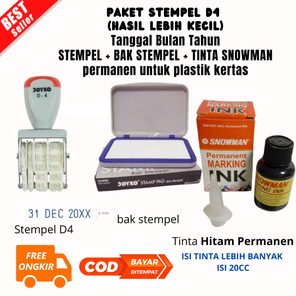 

[JIB] BAYAR DITEMPAT PAKET STEMPEL D4 (hasil lebih kecil)Snowman TANGGAL BULAN TAHUN + BAK STEMPEL + TINTA SNOWMAN UNTUK KERTAS DAN PLASTIK