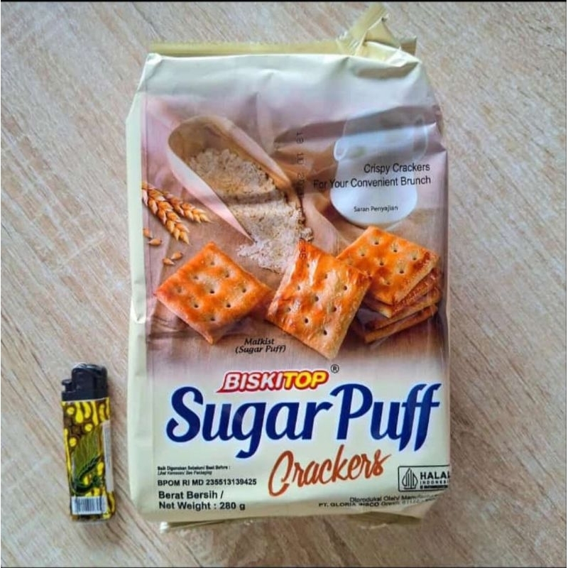 

Biskitop Sugar Puff Crackers 280gr (1 dus isi 12 pack)