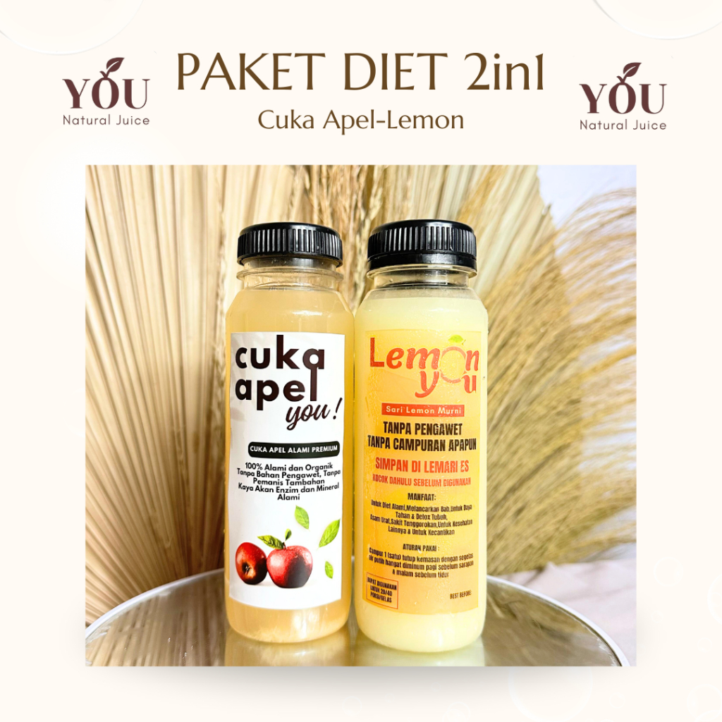 

PAKET DIET YOU 2in1 Hemat 500ML Sari Lemon dan Cuka Apel Healthy Drinks