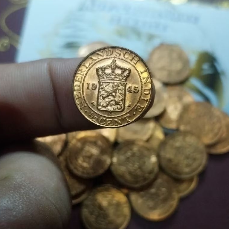 Koin ½ cent nederlandsch indie 1945