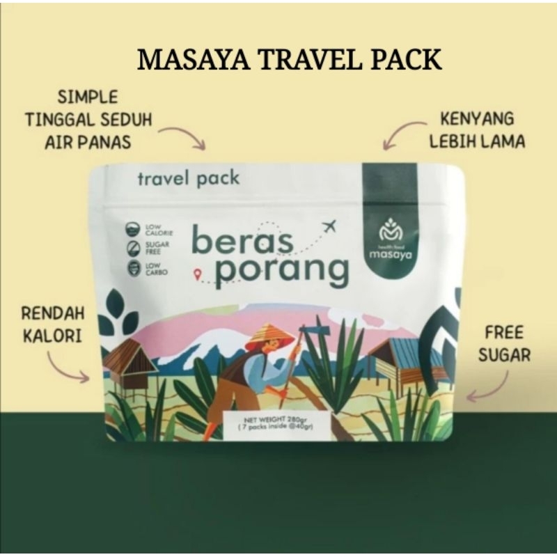 

Beras porang Masaya Travel Pack (280gr isi 7 Sachet )