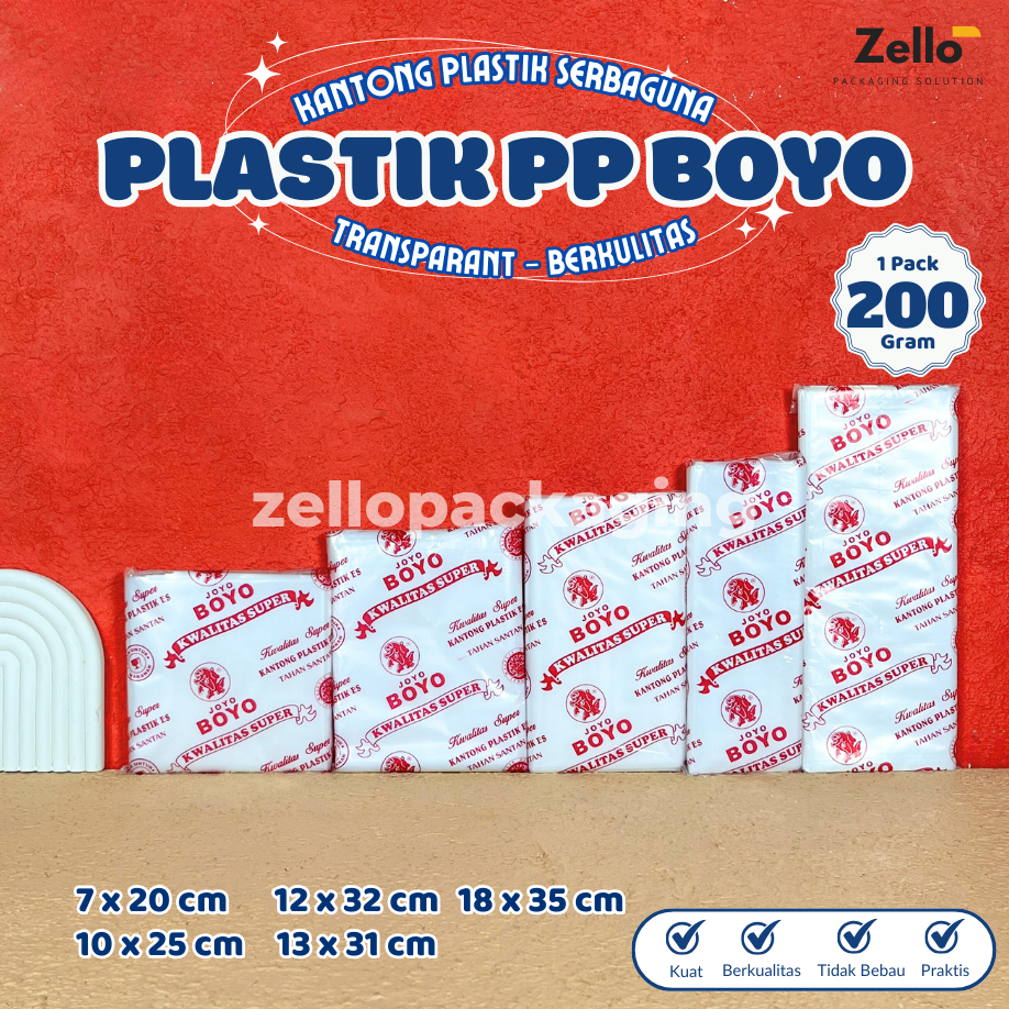 Kantong Plastik PE Joyoboyo Tebal Berkualitas Plastik Es Batu Minuman Gula Minyak Sayur Isi 200 Gram
