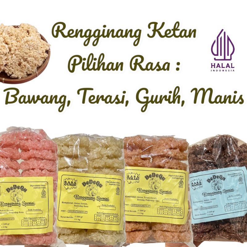 

Kerupuk Rengginang Mentah Aneka Rasa Cetak Bulat 500gram