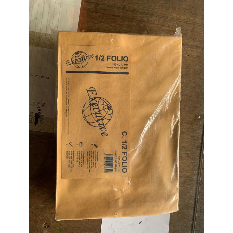 

AMPLOP COKLAT 1/2 FOLIO POLOS isi 100