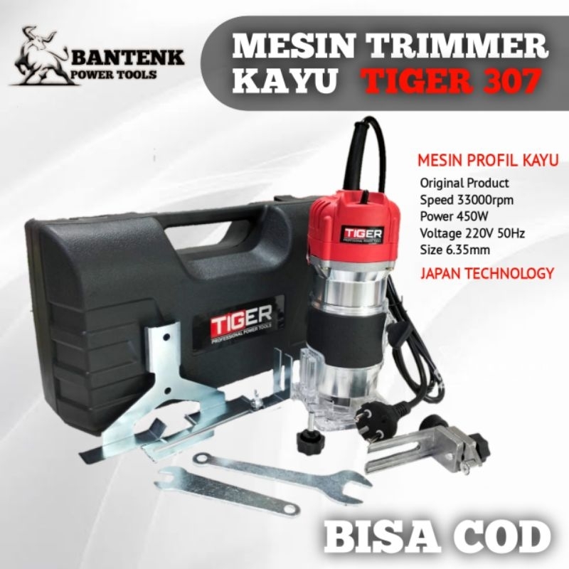 MESIN TRIMMER LENGKAP PROFIK KAYU TIGER T307 MESIN UKIR KAYU ROUTER TIGER TRIMER TIGER T307