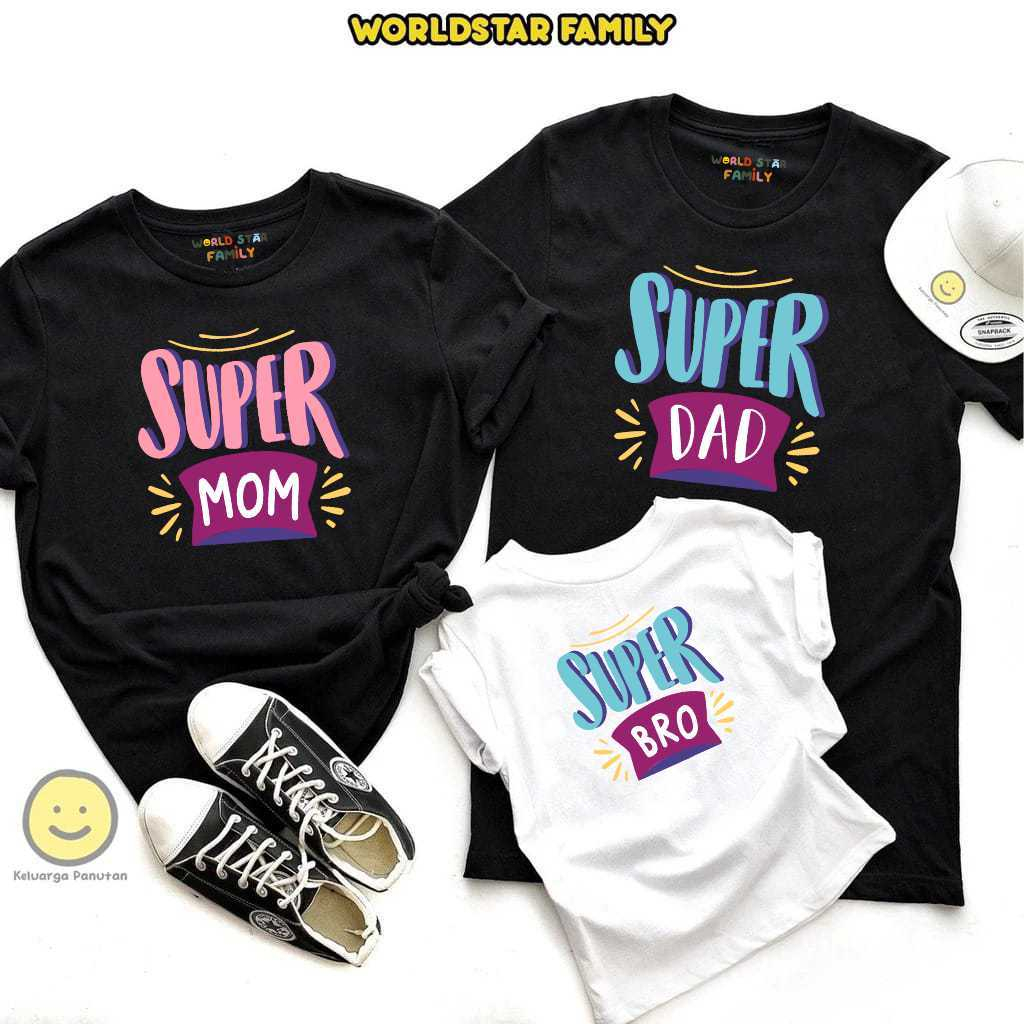 WSF KAOS KELUARGA SUPER Kaos Sablon Couple Kaos Couple Pasangan Keluarga Terbaru Model Tangan Pendek