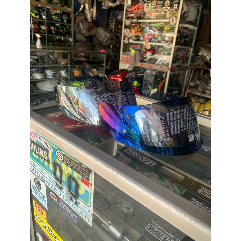 VISOR HELM AGV K3SV K1 IRIDIUM BLUE DAN SILVER