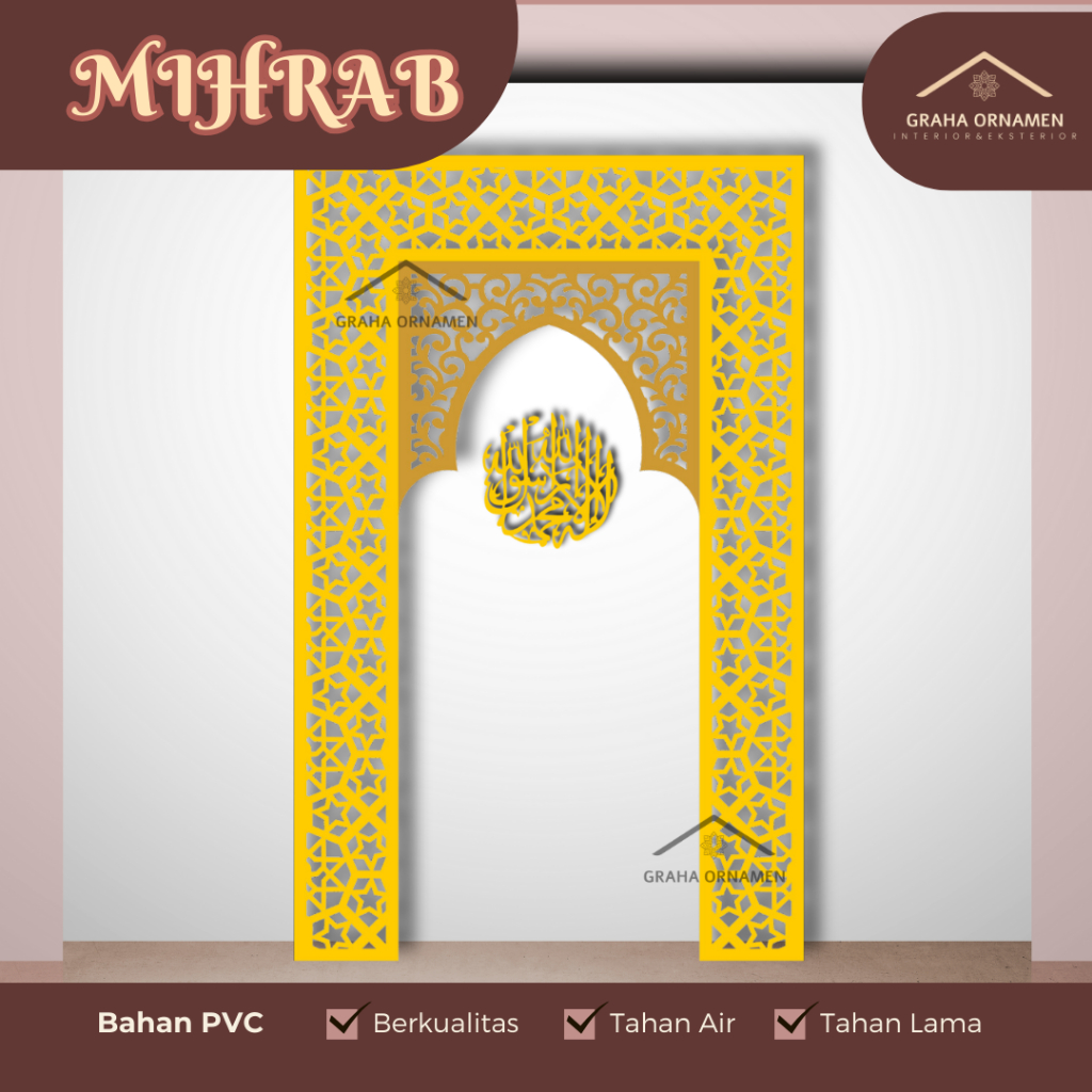 MIHRAB RUMAH | MIHRAB MUSHOLA | MIHRAB BAHAN PVC | MH04