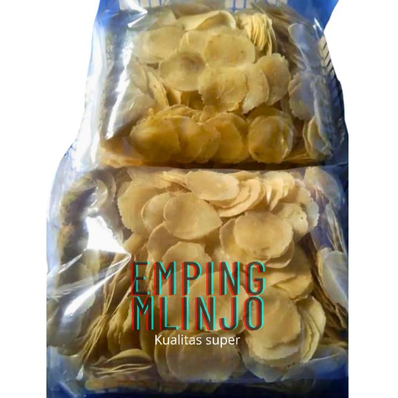 

emping melinjo mentah kualitas super tipis lebar,kemasan 500 gram-1kg -lingga snack.id