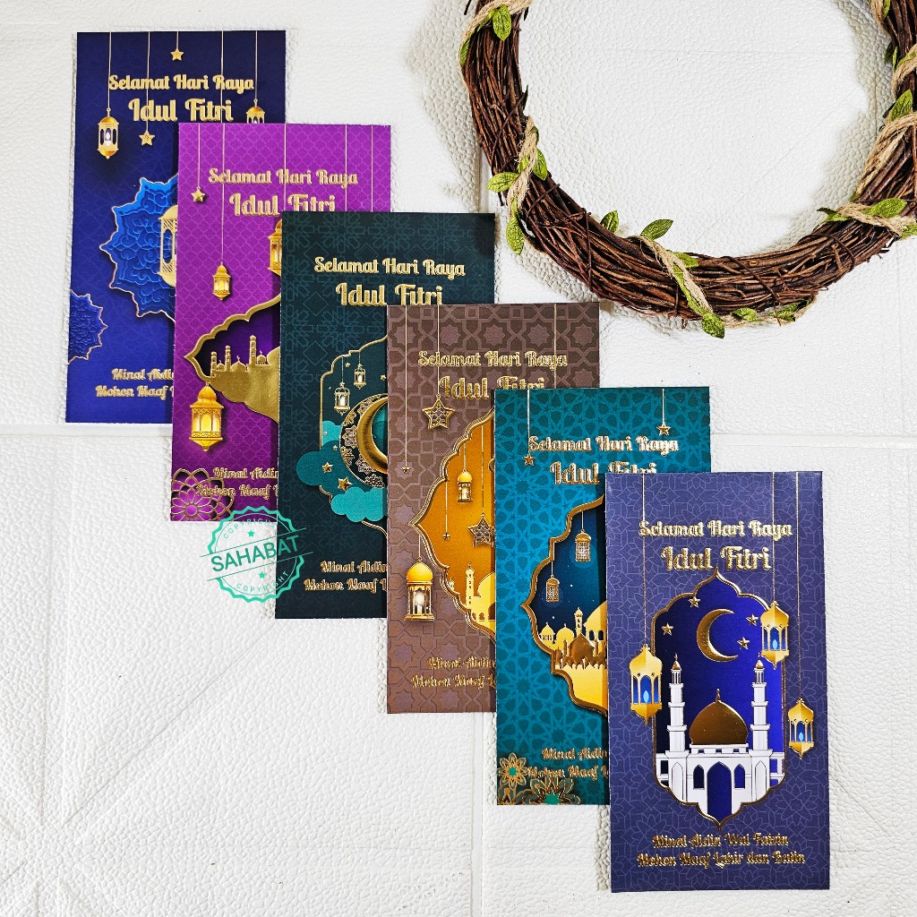 

AMPLOP ANGPAU LEBARAN IDUL FITRI PREMIUM GOLD FOIL UKURAN PANJANG ISI 6 PCS / AMPLOP MEWAH MURAH