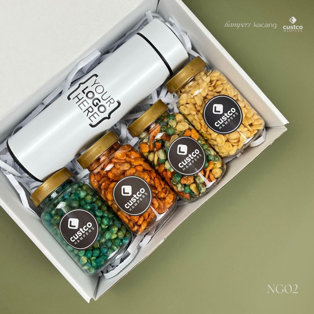 

Hampers Kacang + Tumbler LED Custom | NG02 | Custco Hampers Lebaran | Giftbox Kacang | Parcel Ramadhan | Hampers Ramadhan Lebaran