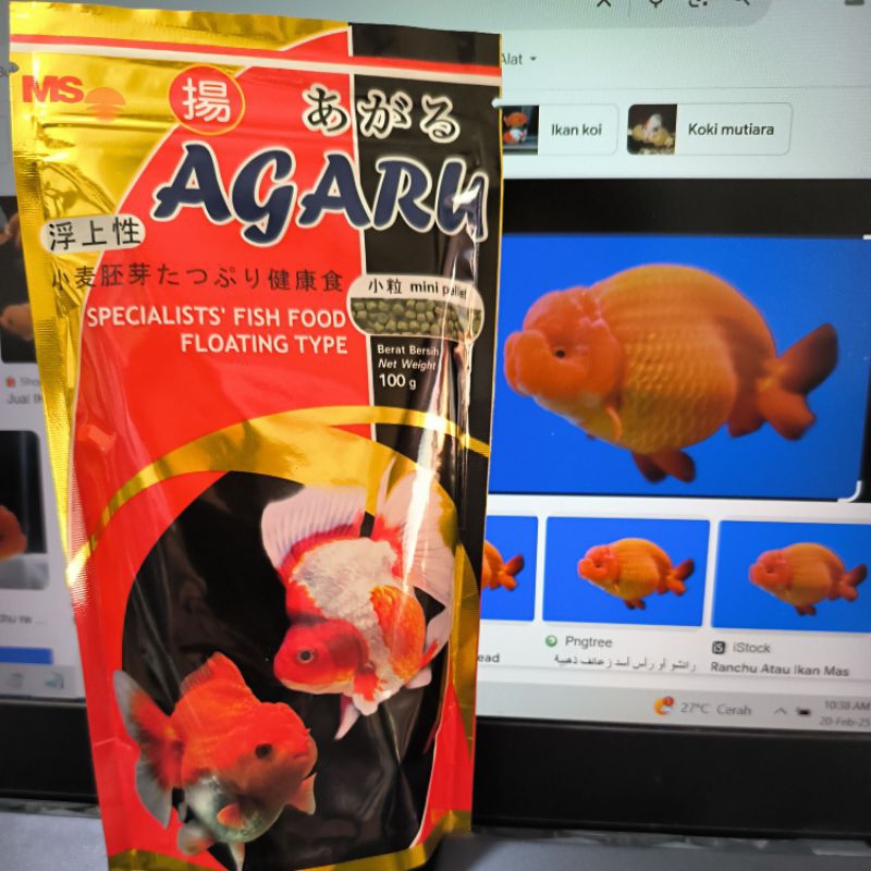 pelet ikan mas koki agaru floating type - pelet apung ikan mas koki agaru