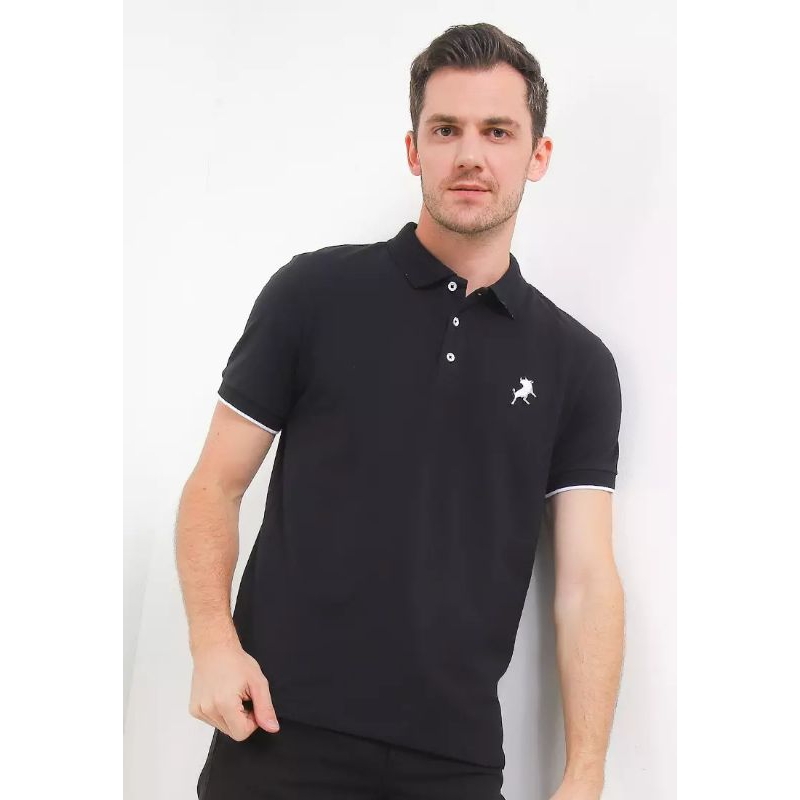 Cotton Polo Shirts KSLW2352 KAOS LOIS ORIGINAL PRIA WARNA HITAM