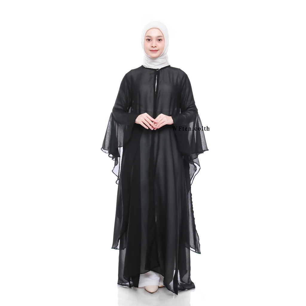 Long Outer Cardigan gamis lengan panjang wanita