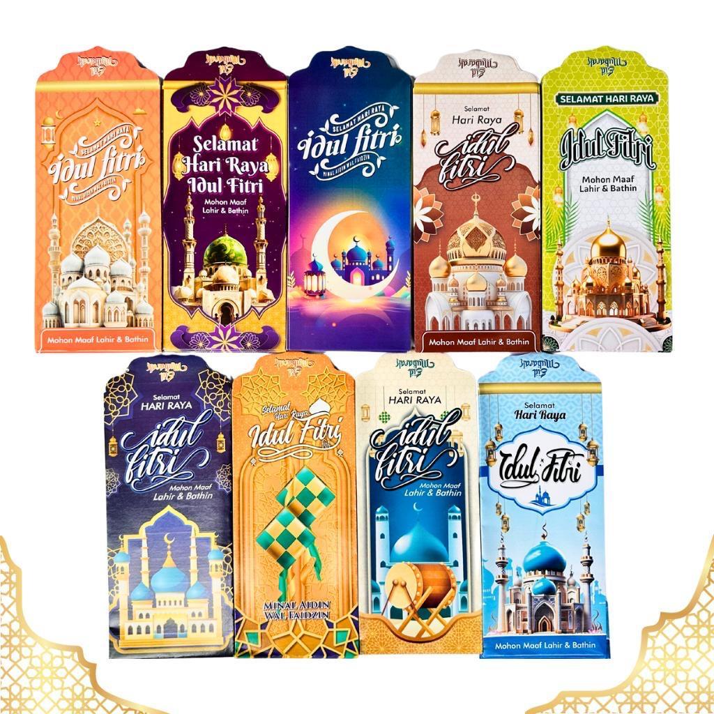 

(10 LEMBAR) Amplop Lebaran Panjang Tema Masjid Isi 10 Lembar Angpao THR Idul Fitri Hari Raya