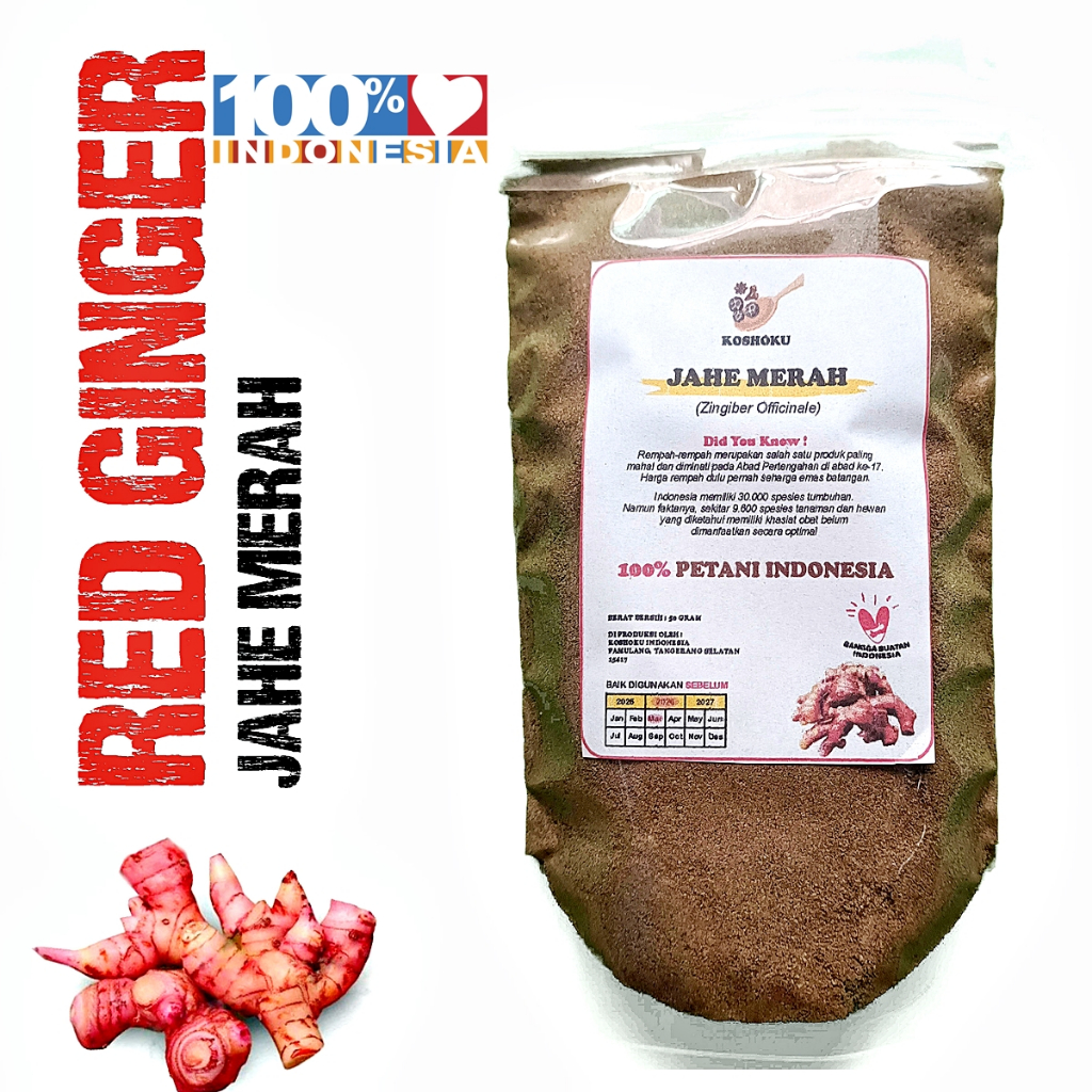 

Jahe Merah Bubuk 50 Gram Tanpa Campuran. Red Ginger Powder