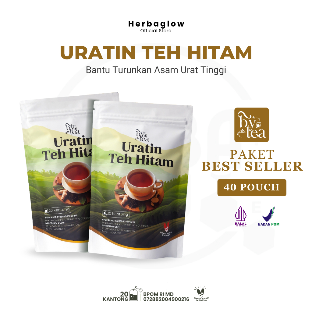 

2 PCS Bytea Uratin Teh Hitam - Bantu Turunkan Asam Urat Nyeri Sendi Teh Celup Herbal BPOM