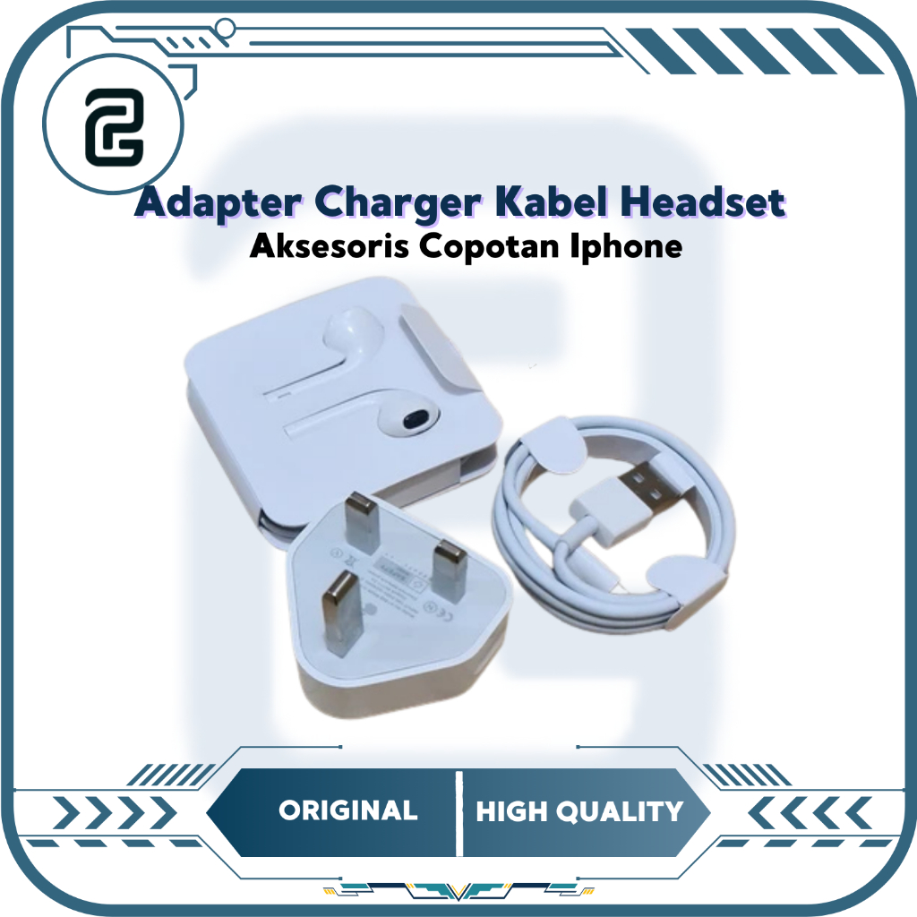 Adapter Charger Kabel Lightning Headset iPhone Copotan Aksesoris DusBox Batok IP 7 8 Plus X XR XS 11