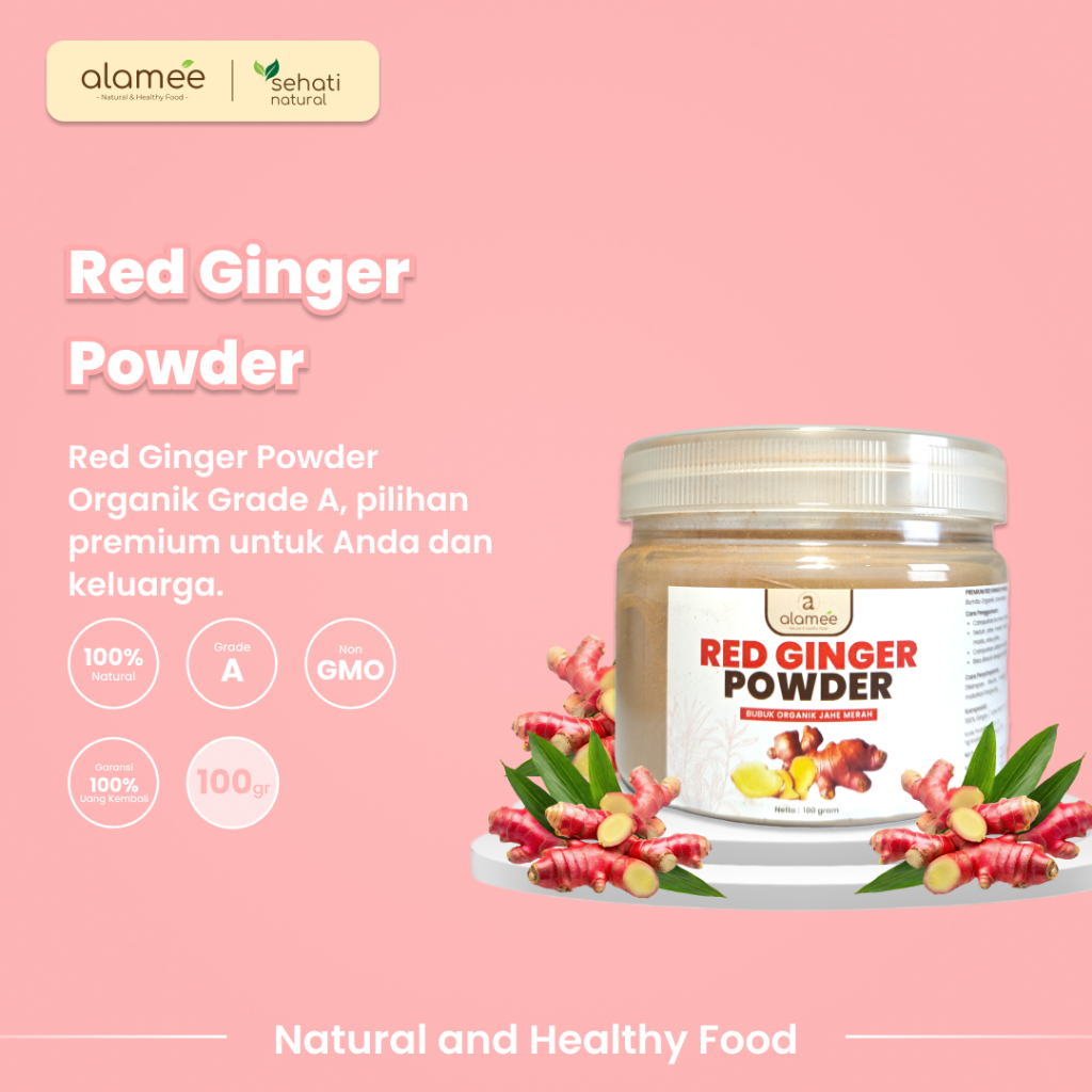 

ALAMEE Red Ginger Powder Premium Minuman Jahe Merah Bubuk Tanpa Campuran Sehat Serbuk Minuman 100gr