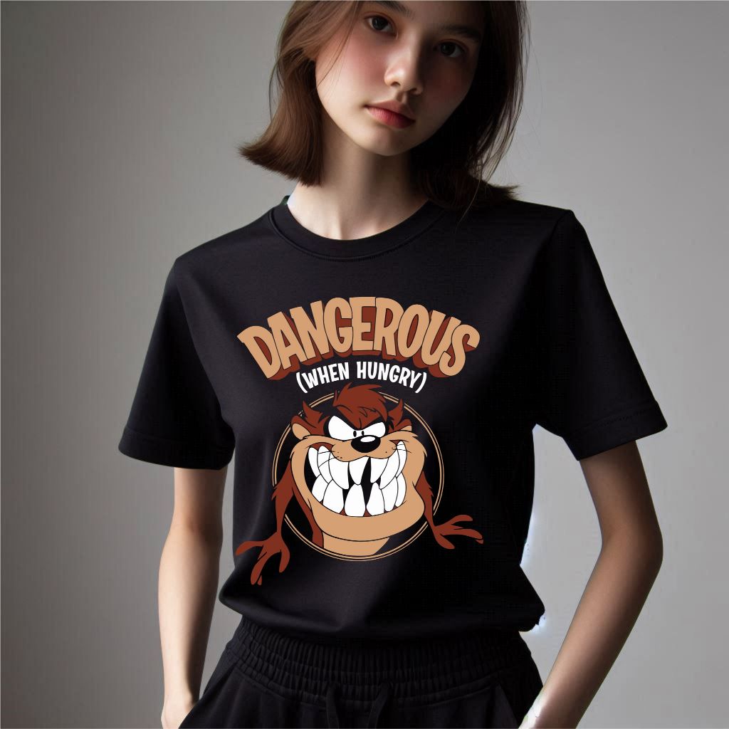 Kaos T-shirt Tazmania Dangerous When Hungry