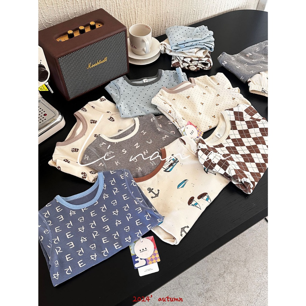 Baju Tidur Anak Unisex Set Piyama Lengan Panjang Anak Laki-laki ala Korea