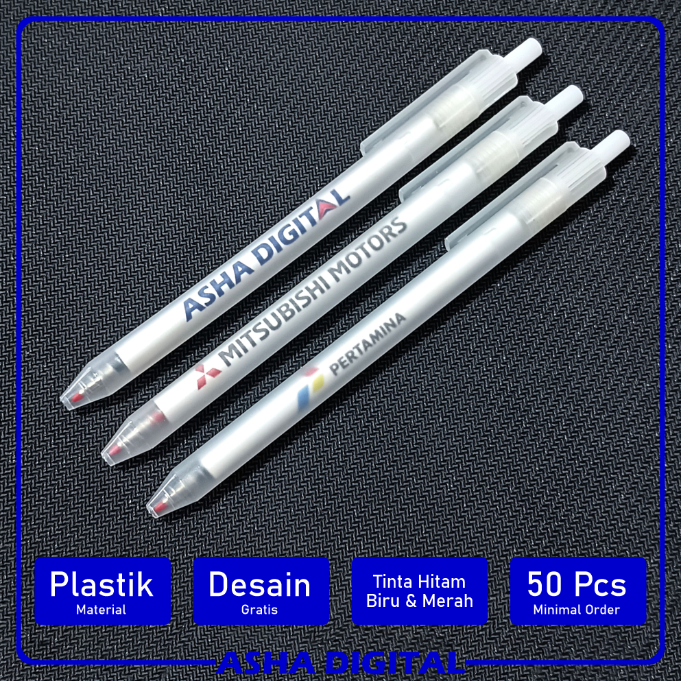 

Pulpen Doff Mekanik Model Tekan | Bolpoin Promosi SouvenirCustom Logo Tulisan| Cetak Ballpoint | Pena Lucu Pernikahan Warna Warni | Asha Digital