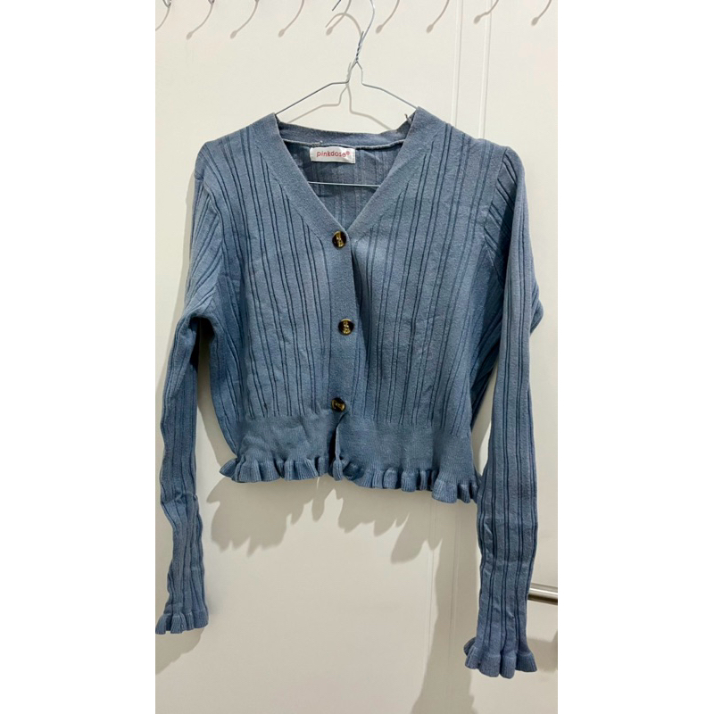 PRELOVED PINKDOSE atasan rajut crop top rajut sweater cardigan rajut