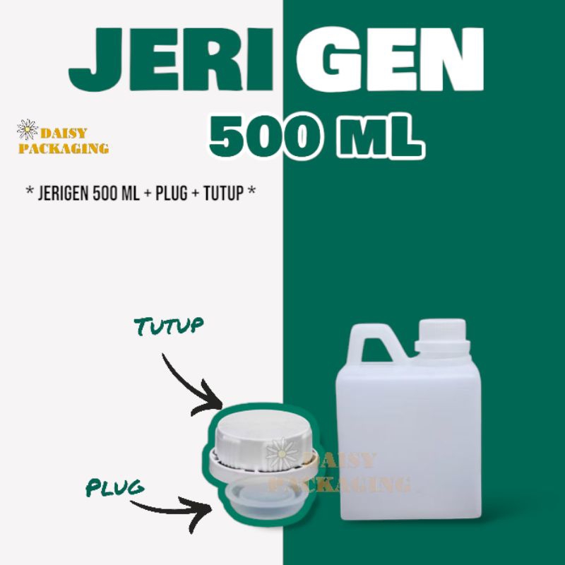 Jerigen 500 ml / Derigen 500 ml/ Jerigen 500 ml + Tutup + Plug / sumpel / Jerigen 500 mililiter/ Der