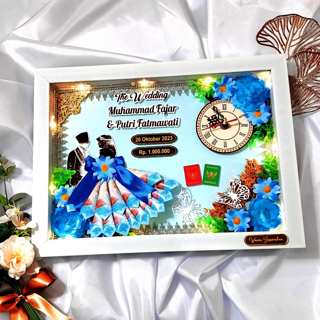 Mahar Pernikahan Gaun / Mahar Jam / Frame Mahar Pernikahan Minimalis Modern